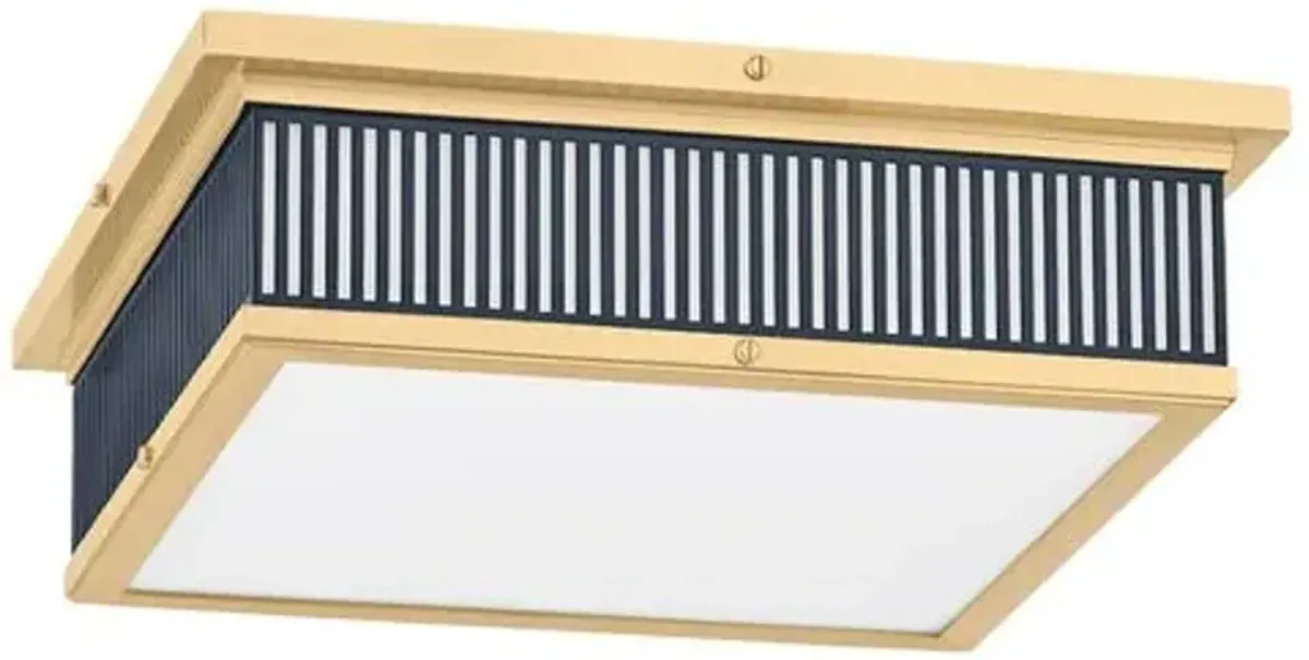 Ashdown Square Flush Mount - Blue