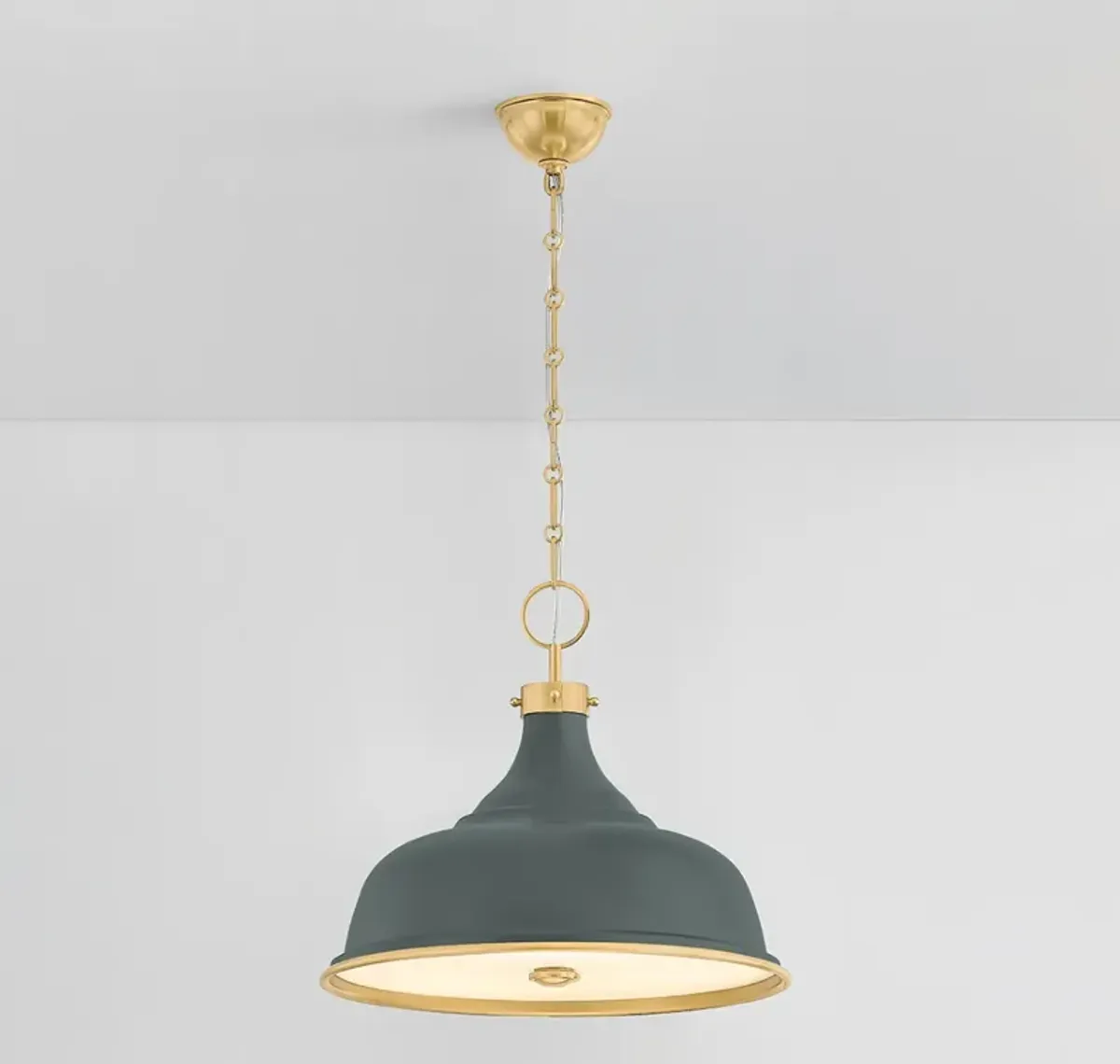 Painted No. 1 Pendant - Green