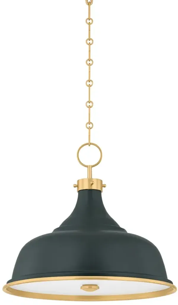 Painted No. 1 Pendant - Green