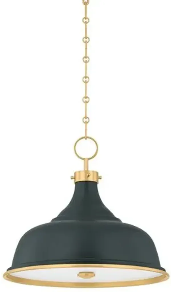 Painted No. 1 Pendant - Green