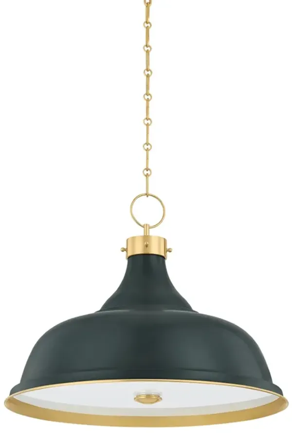 Painted No. 1 Pendant - Green