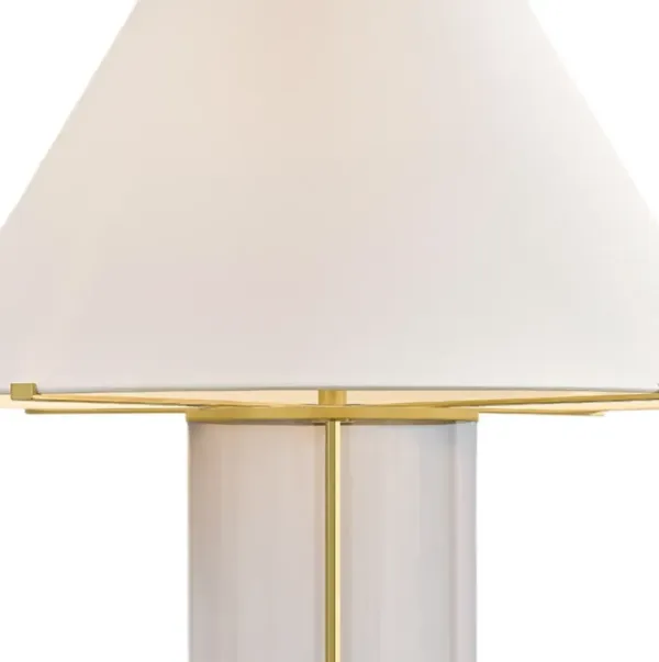 Inglewood Table Lamp - Aged Brass - White