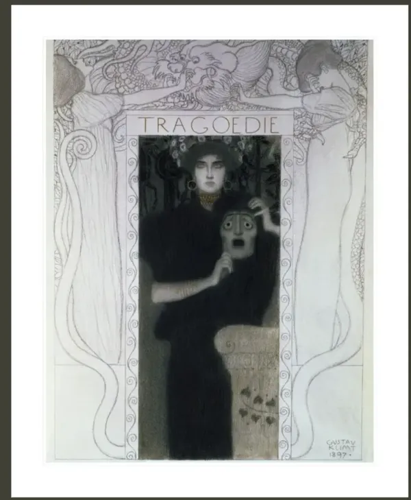 Tragedy by Gustav Klimt Framed Print