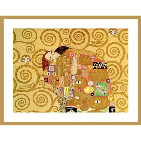 Fulfilment (Stoclet Frieze) by Gustav Klimt Framed Print - 1000Museums - Gold