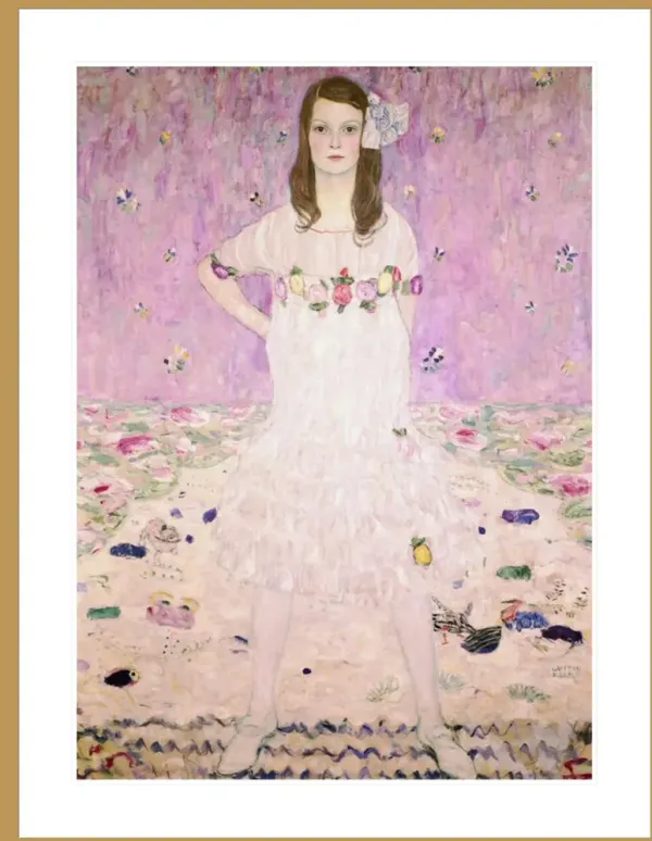 Girl in White by Gustav Klimt Framed Print - 1000Museums - Multi