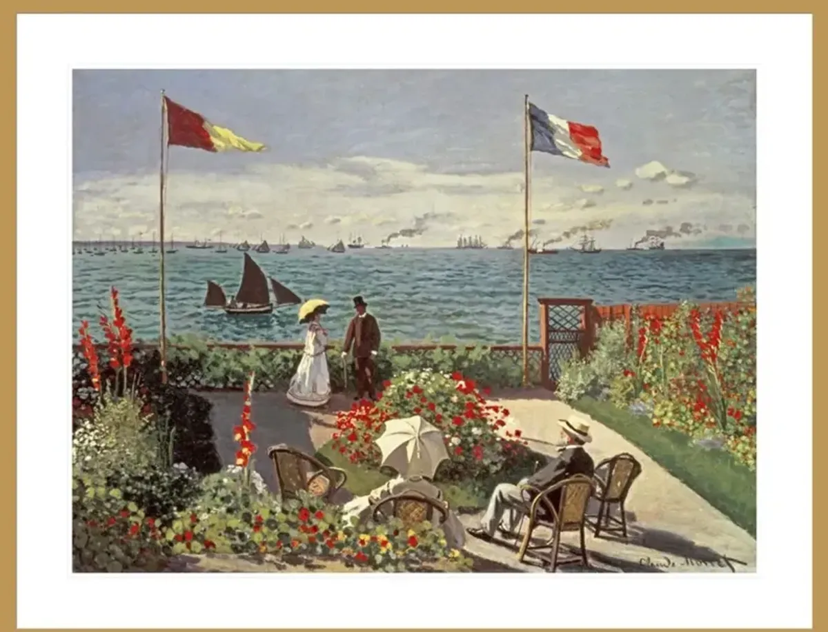 The Terrace at Sainte Adresse by Claude Monet Framed Print