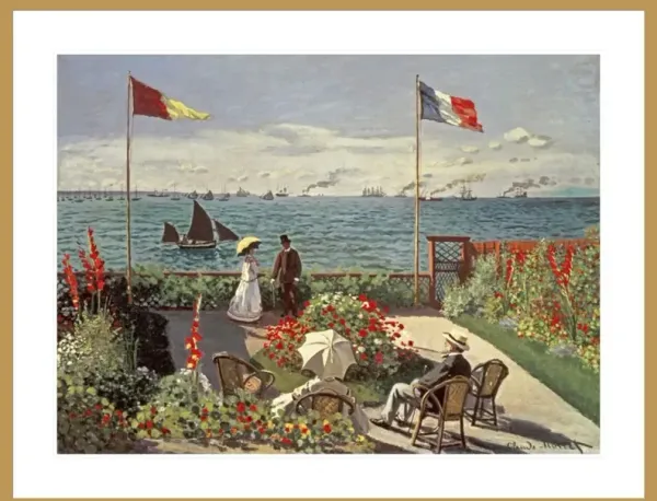 The Terrace at Sainte Adresse by Claude Monet Framed Print