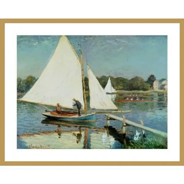 Sailing at Argenteuil by Claude Monet Framed Print - 1000Museums - Multi
