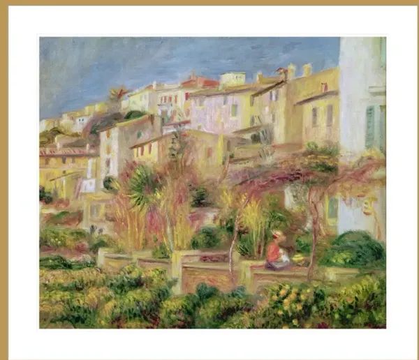 Terrace in Cagnes by Pierre-Auguste Renoir Framed Print