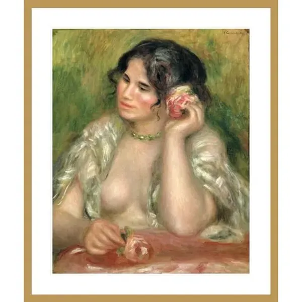 Gabrielle with a Rose by Pierre Auguste Renoir Framed Print - 1000Museums - Multi