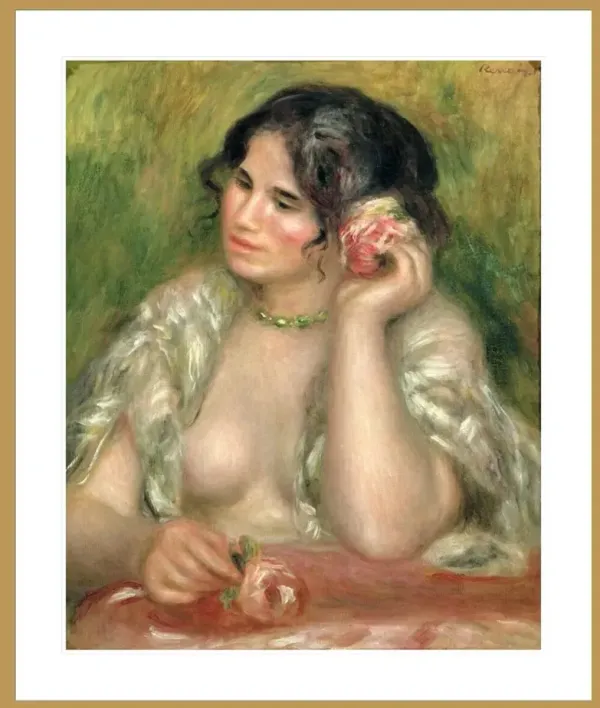 Gabrielle with a Rose by Pierre Auguste Renoir Framed Print