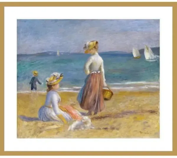 Figures on the Beach by Pierre-Auguste Renoir Framed Print - 1000Museums - Multi