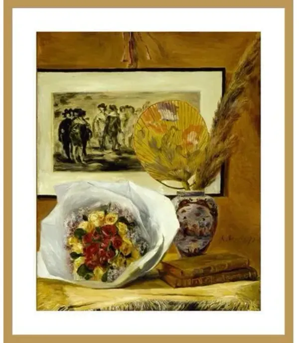 Still life with Bouquet by Pierre-Auguste Renoir Framed Print - 1000Museums - Multi