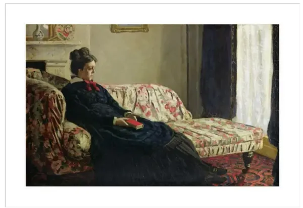 Meditation or Madame Monet on the Sofa by Claude Monet Framed Print