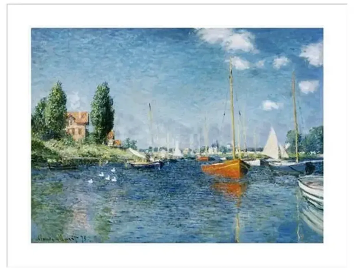 Red Boats Argenteuil by Claude Monet Framed Print - 1000Museums - Multi