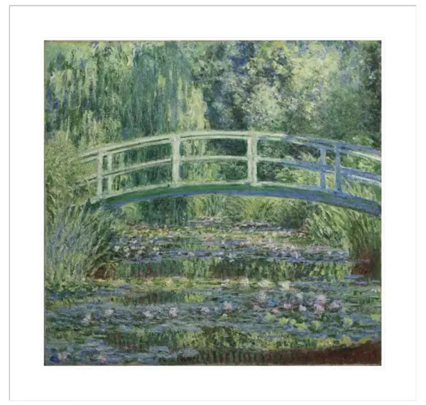 Water Lilies and Japanese Bridge by Claude Monet Framed Print - 1000Museums - Multi