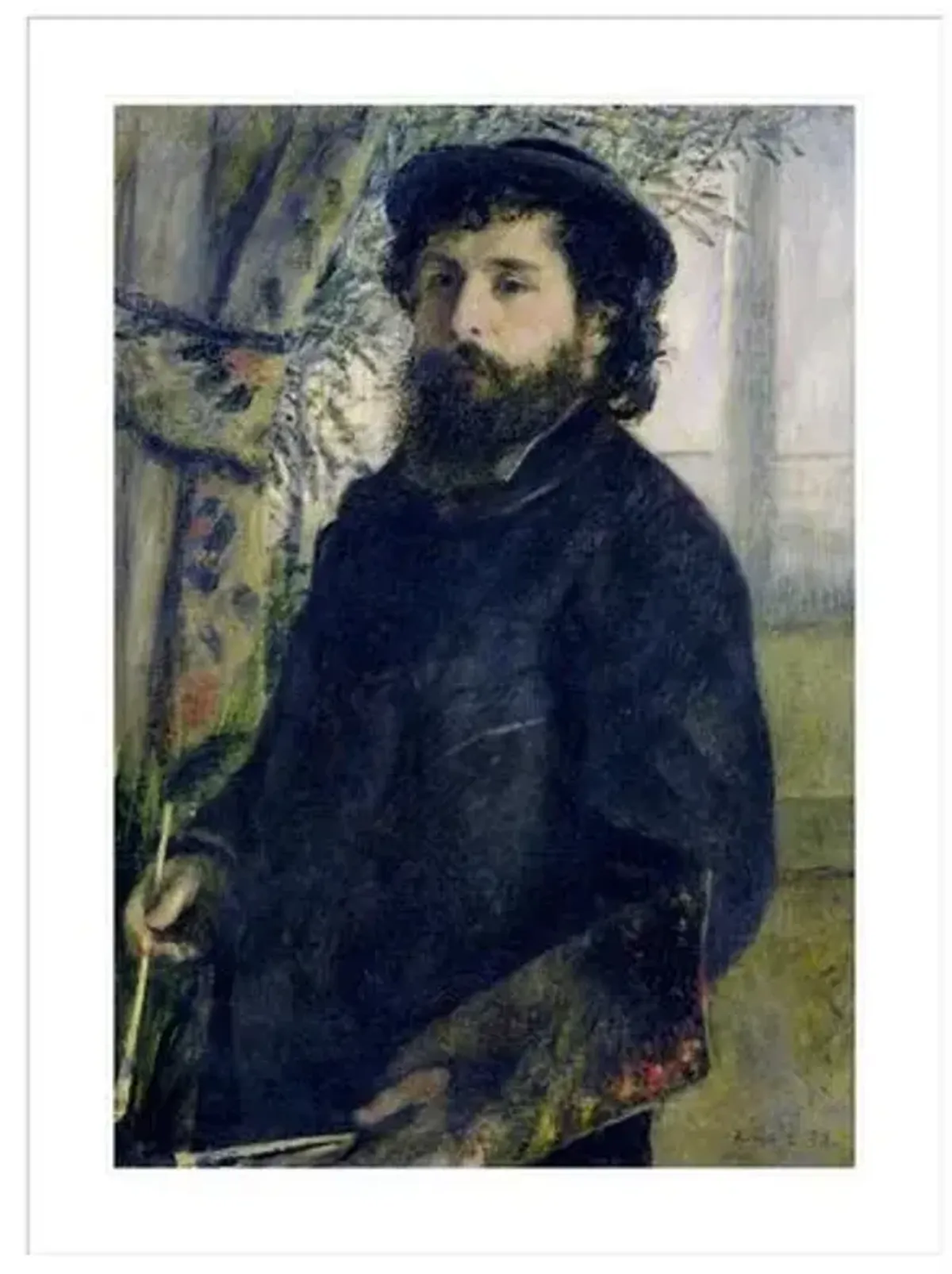 Portrait of Claude Monet (1840 1926) by Pierre Auguste Renoir Framed Print - 1000Museums - Multi