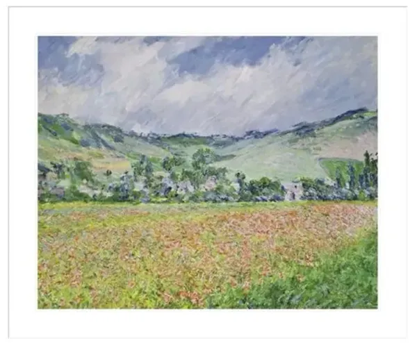 The Poppy Field near Giverny by Claude Monet Framed Print - 1000Museums - Multi