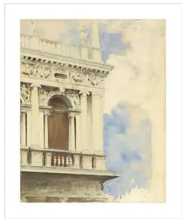 The Library in Venice by John Singer Sargent Framed Print - 1000Museums - Multi