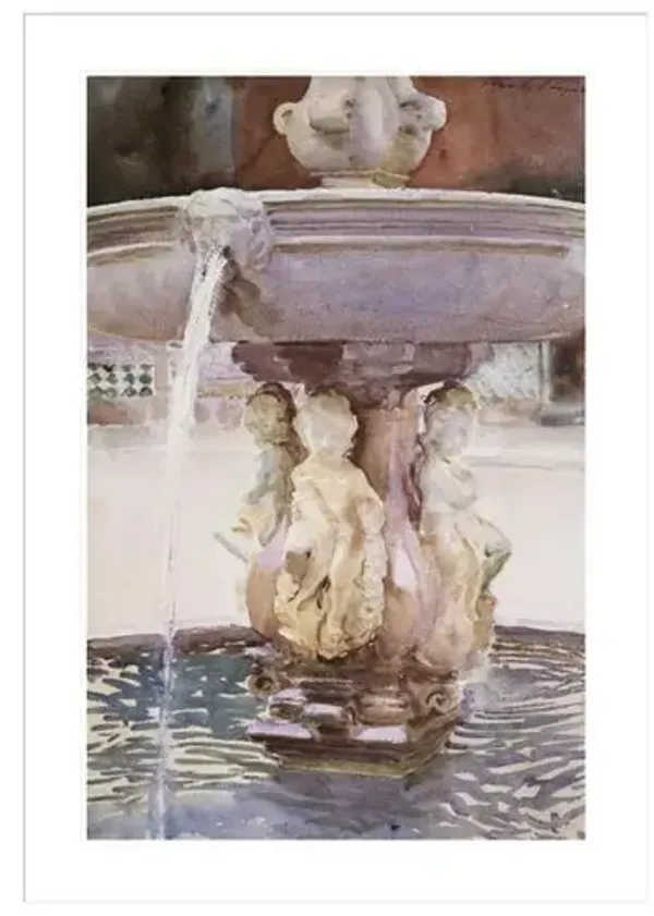 Spanish Fountain by John Singer Sargent Framed Print - 1000Museums - Multi
