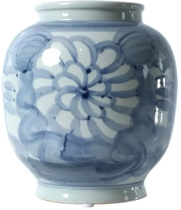 Beatrice Flower Motif Vase, Blue