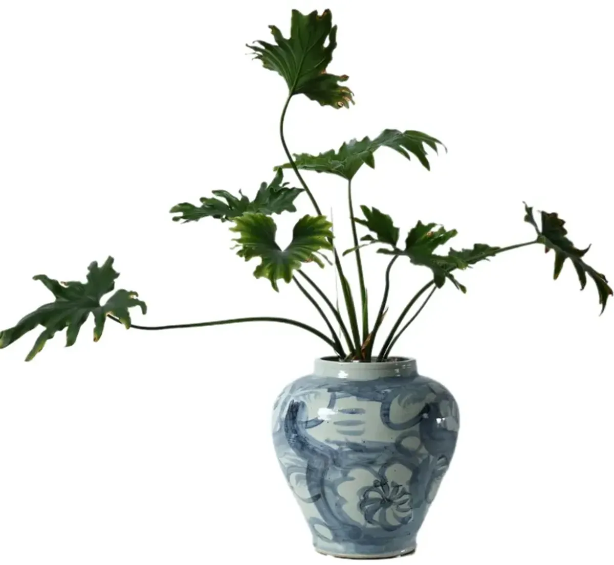 Beatrice Flower Motif Jar, Blue
