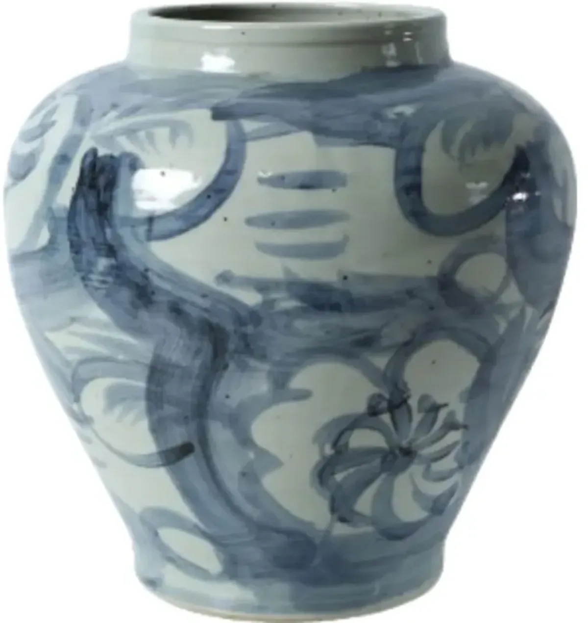 Beatrice Flower Motif Jar, Blue