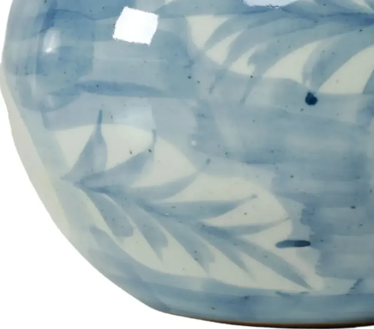 Jasira Floral and Leaf Motif Pot, Blue/White