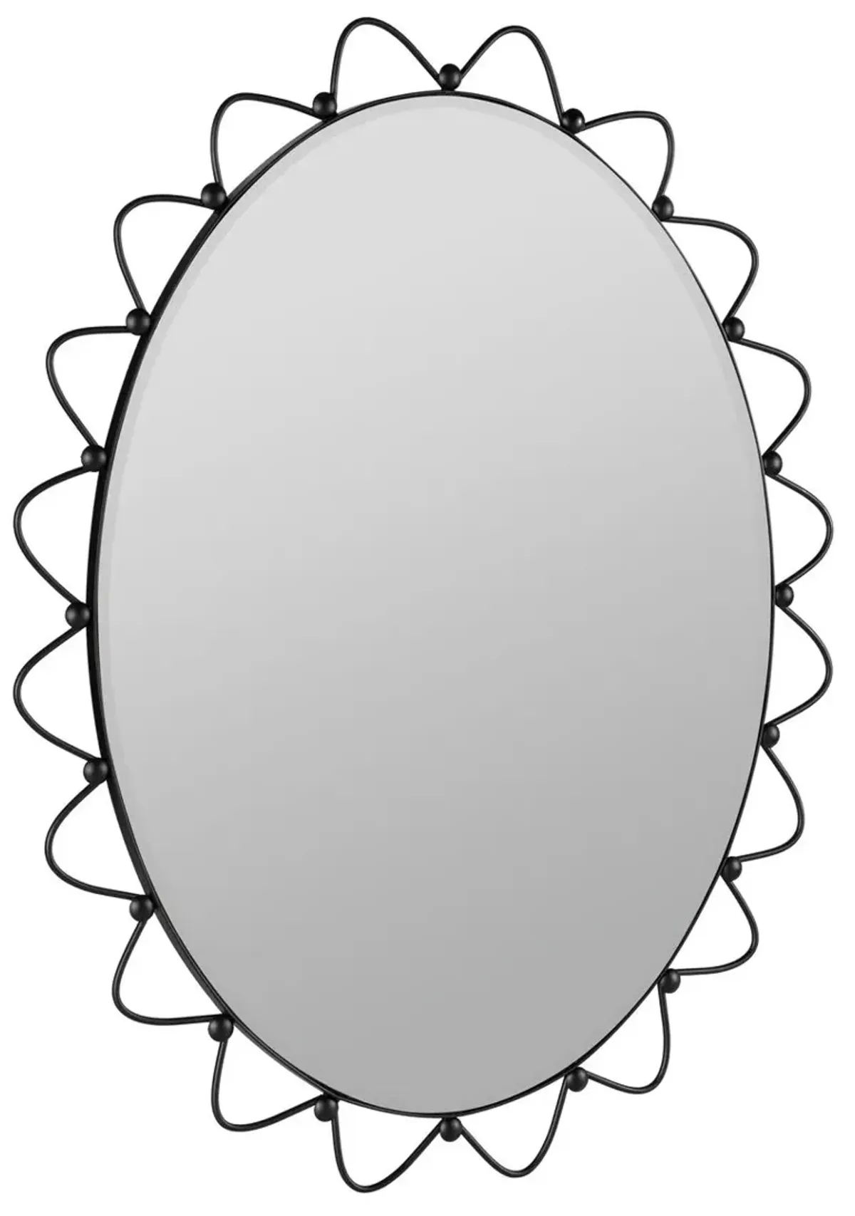 Sienna Oval Metal Wall Mirror, Black