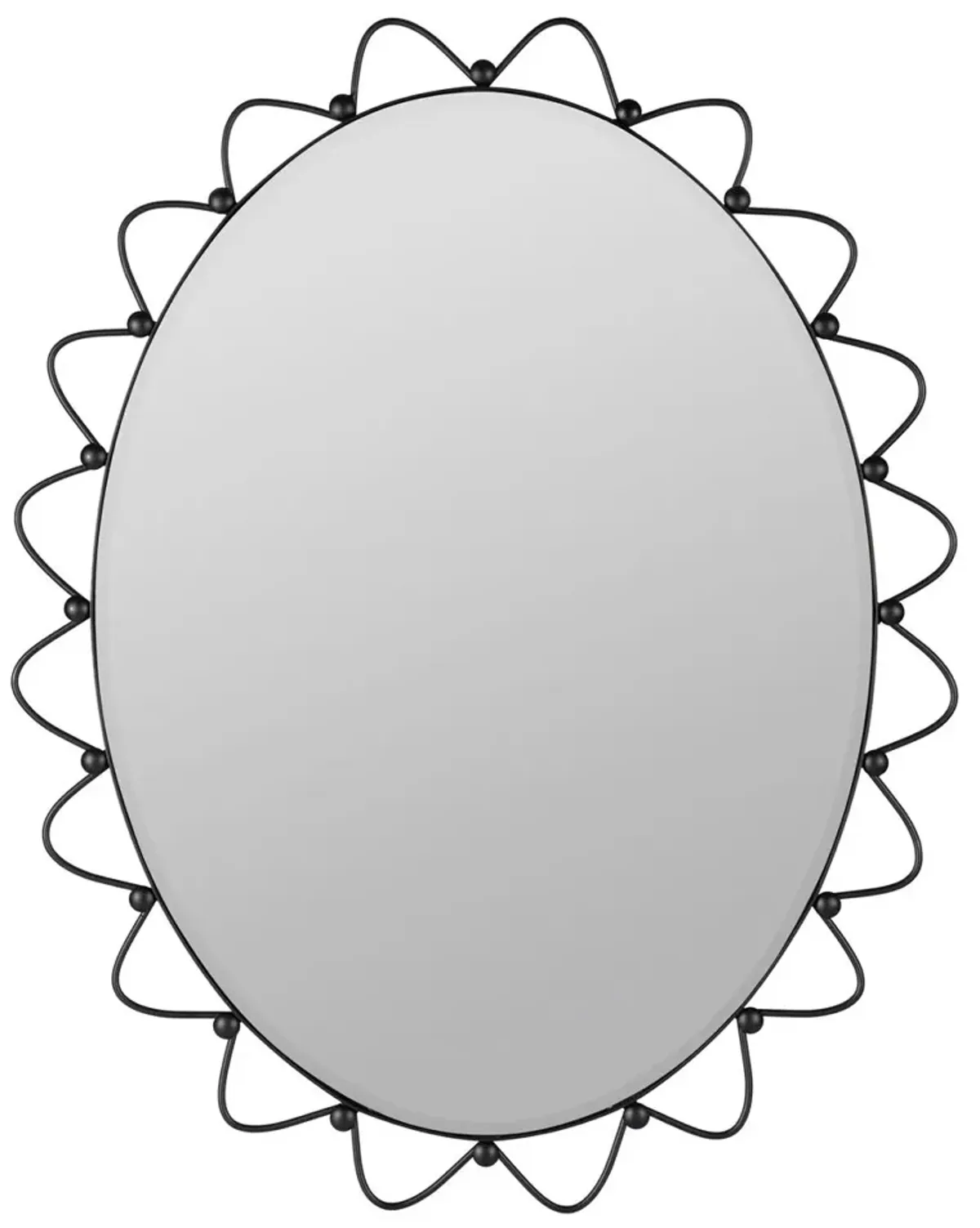 Sienna Oval Metal Wall Mirror, Black