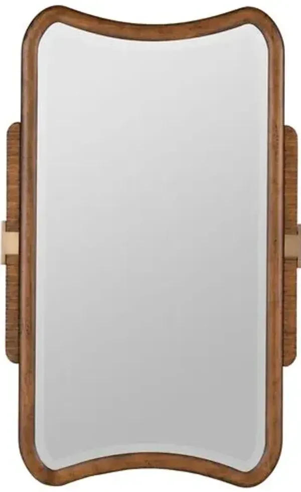Luca Wood Wall Mirror - Brown