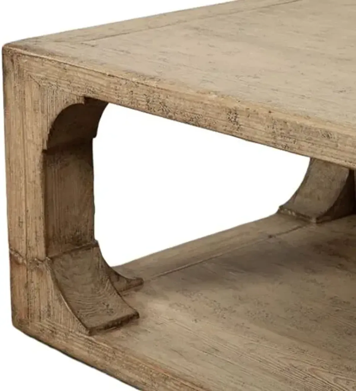 Arvion Open Shelf Coffee Table - Weathered Natural/Distressed Gray - Brown