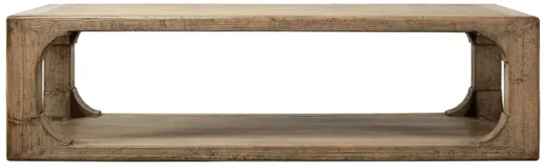 Arvion Open Shelf Coffee Table, Weathered Natural/Distressed Gray