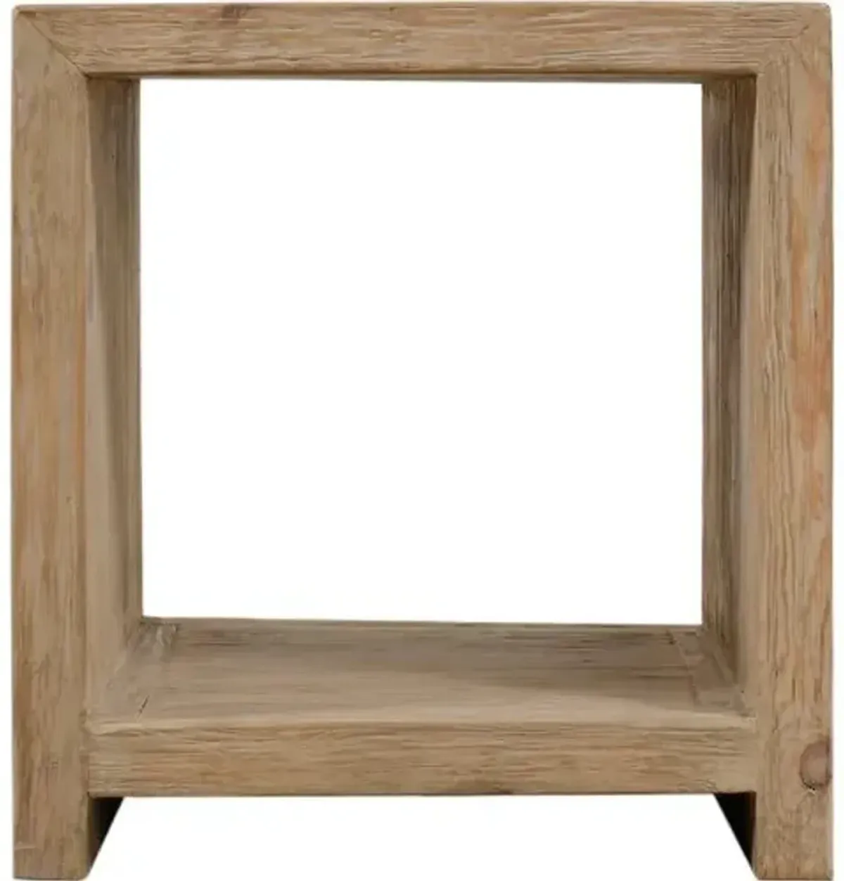 Aurenne Waterfall Side Table with Shelf - Weathered Natural - Brown