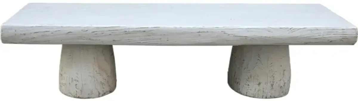 Clyra Live Edge Coffee Table, Distressed White