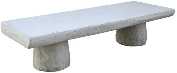 Clyra Live Edge Coffee Table, Distressed White