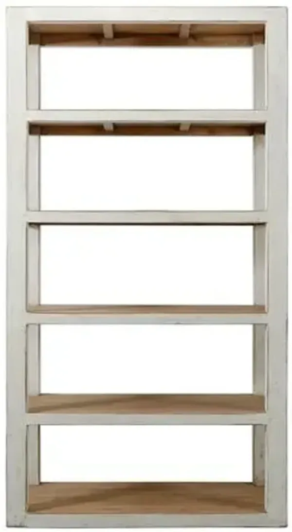 Drexa 6-Tier Storage Shelf - Antique Off-White/Natural