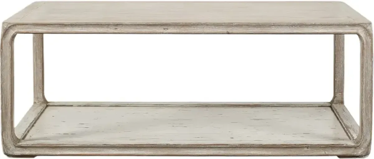 Erya Coffee Table with Base, Whitewash