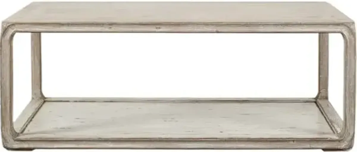 Erya Coffee Table with Base - Whitewash