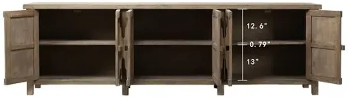 Jaryth 6-Door Sideboard - Weathered Natural - Brown