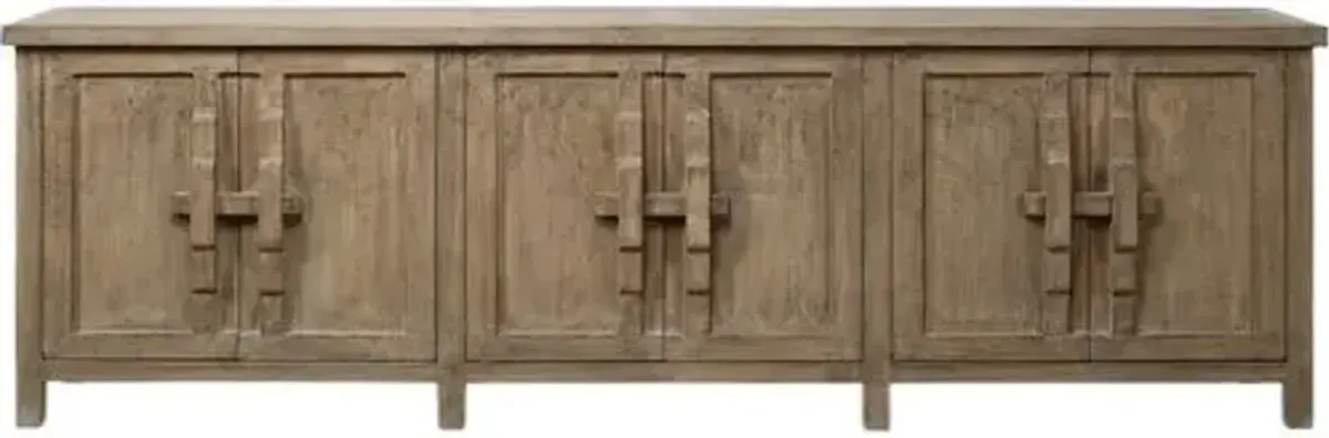 Jaryth 6-Door Sideboard - Weathered Natural - Brown