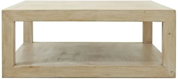 Kyrelle Open Shelf Coffee Table, Weathered Whitewash