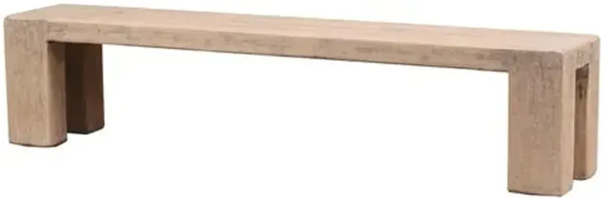 Vintage Merovi Bench - Weathered Natural - Brown