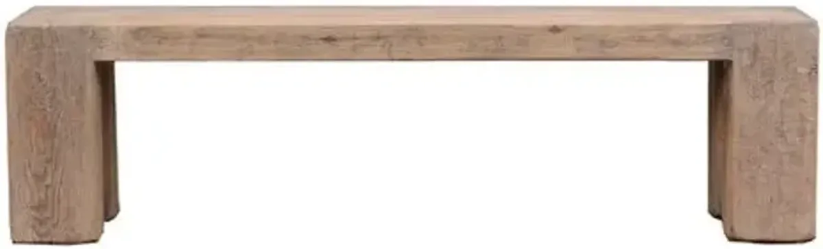 Vintage Merovi Bench - Weathered Natural - Brown