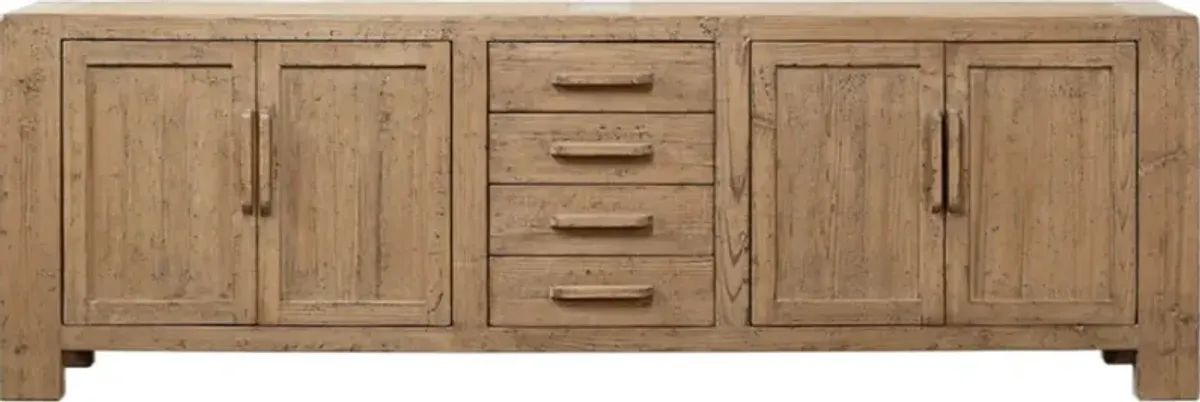 Myksen 4-Drawer Media Cabinet, Weathered Gray