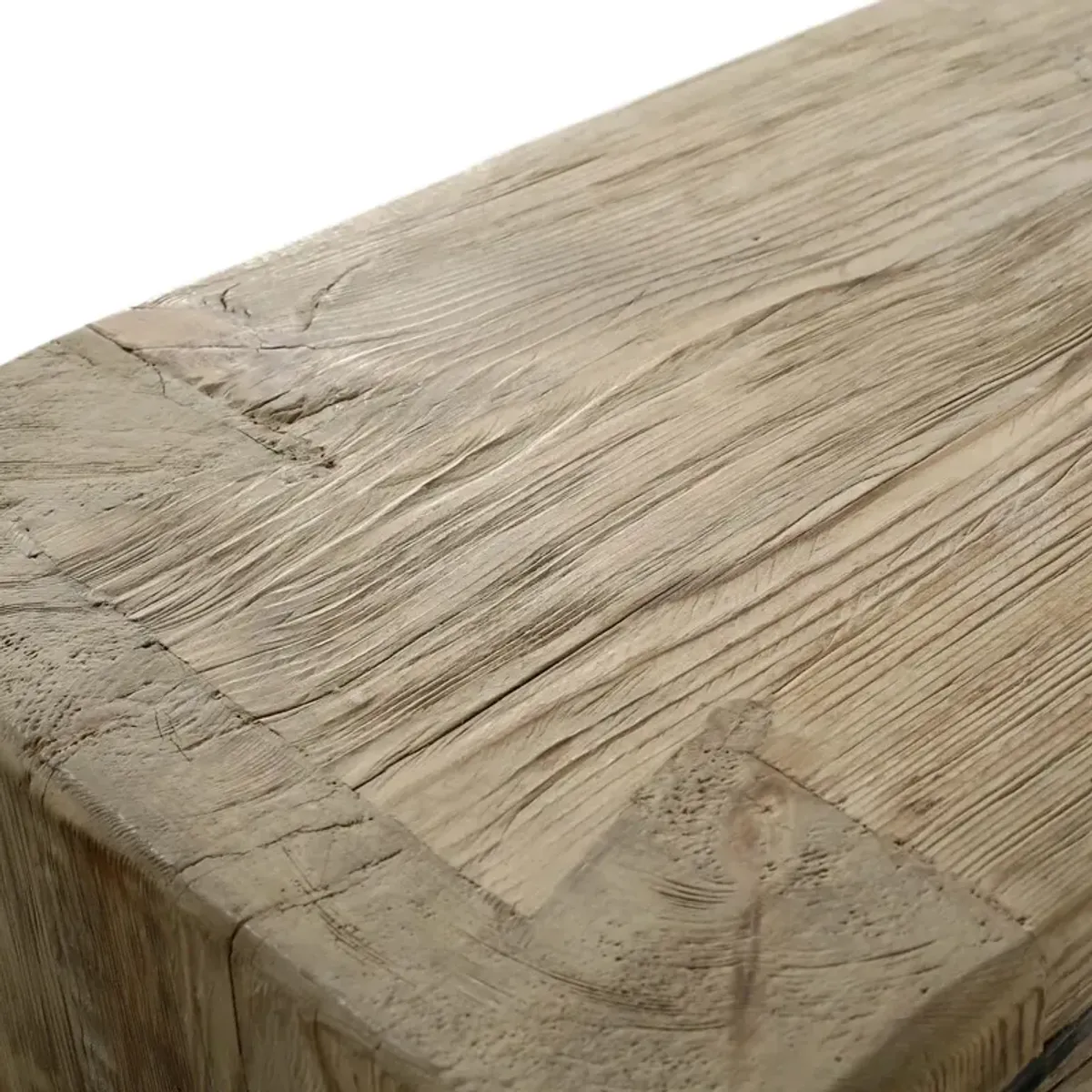 Orsyn Console Table with Shelf, Rustic Natural