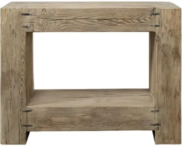 Orsyn Console Table with Shelf - Rustic Natural - Brown