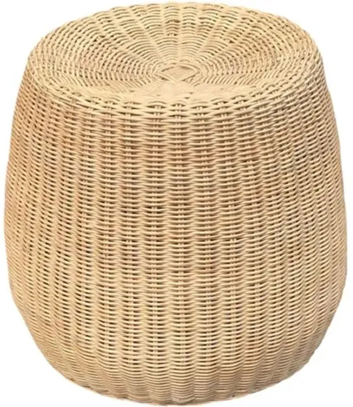 Zivra Rattan Rounded Side Table - Natural - Brown