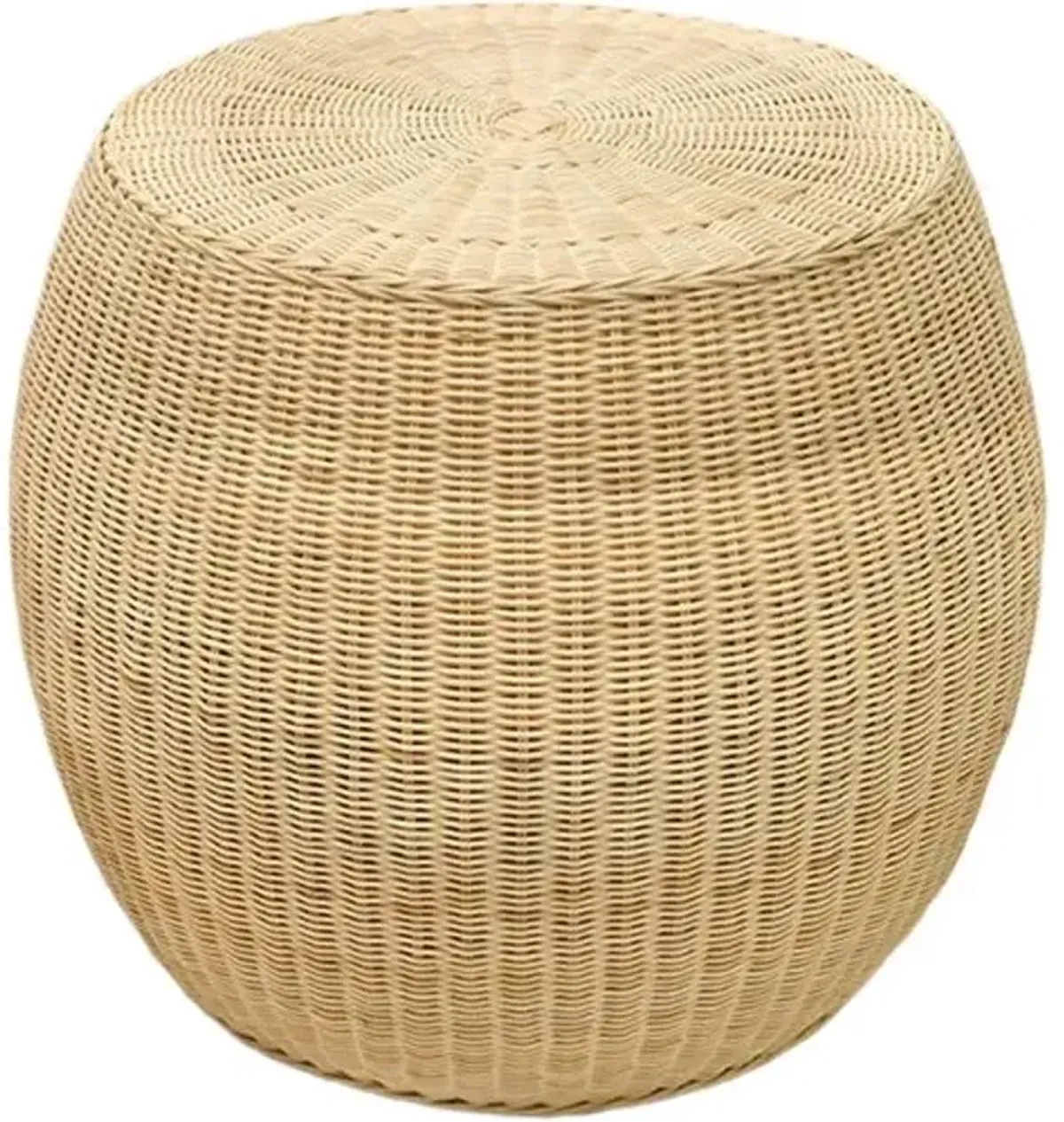 Zivra Rattan Rounded Side Table - Natural - Brown