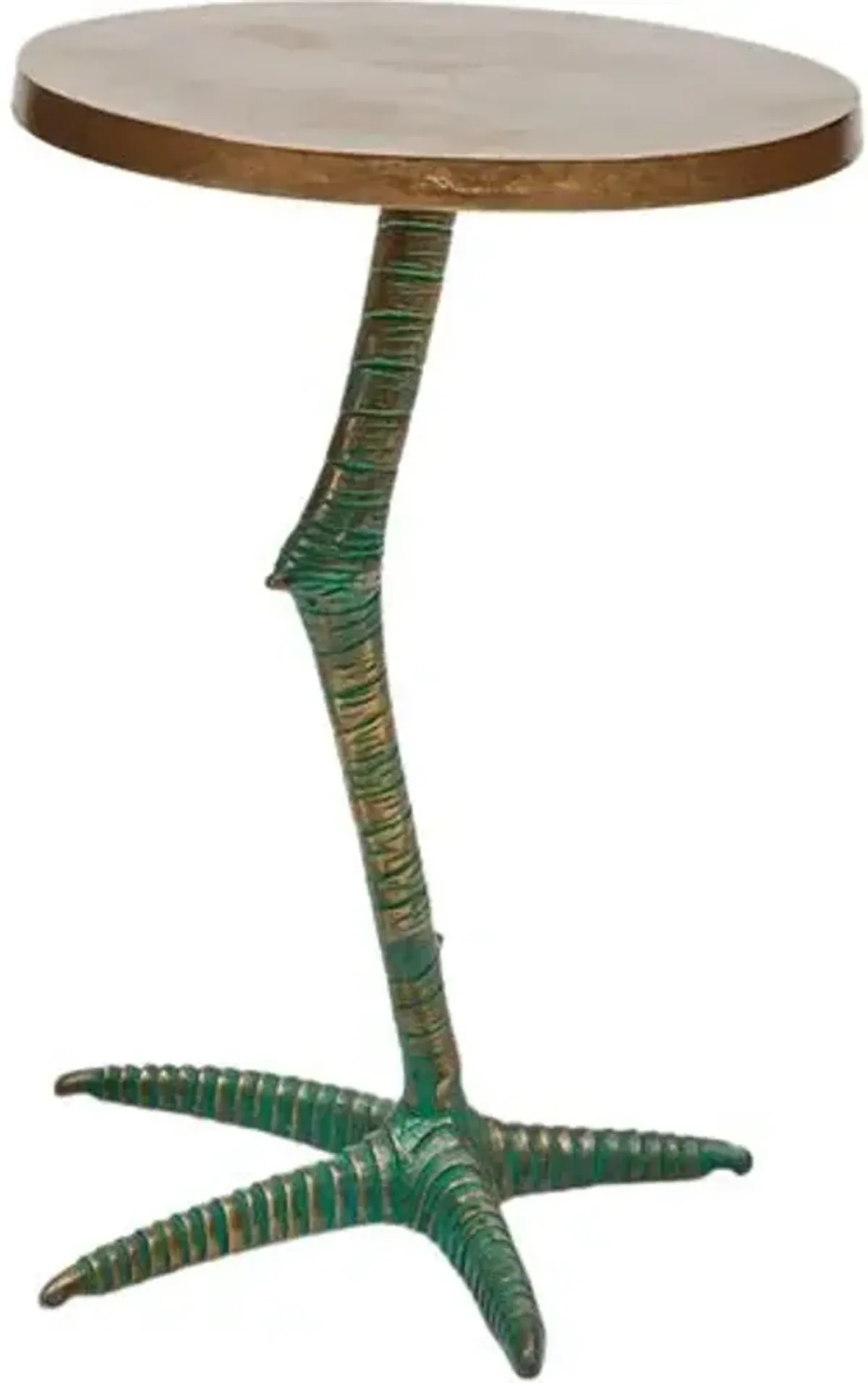 Orren Bird Claw End Table - Antique Brass - Gold